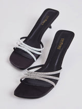 Sandalia Mule Feminino Salto Pequeno Preto