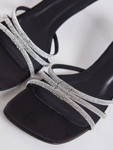 Sandalia Mule Feminino Salto Pequeno Preto