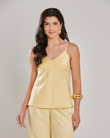 Conjunto Regata e Calça Pantalona Amarelo