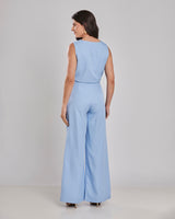 Conjunto Regata e Calça Pantalona Azul