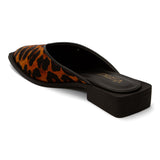 Mule Bico Fino Salto Quadrado  Animal Print