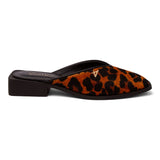 Mule Bico Fino Salto Quadrado  Animal Print