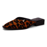 Mule Bico Fino Salto Quadrado  Animal Print