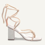 Sandália Bloco Cordão Offwhite
