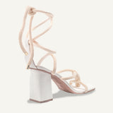 Sandália Bloco Cordão Offwhite