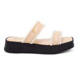 Sandália Flatform Duas Tiras  Porcelana