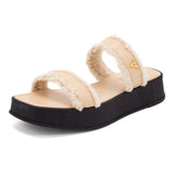 Sandália Flatform Duas Tiras  Porcelana