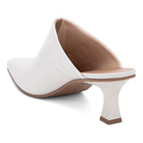 Mule Fechado Salto Fino Baixo OffWhite