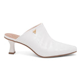 Mule Fechado Salto Fino Baixo OffWhite