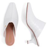 Mule Fechado Salto Fino Baixo OffWhite