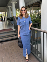 Conjunto Saia e Camisa Azul