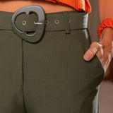 Calça Pantalona Feminina com Cinto - Verde - P