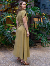 Vestido Longuete Alfaiataria Verde
