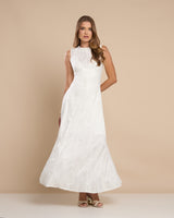 Vestido Renda Midi Off White