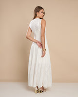 Vestido Renda Midi Off White