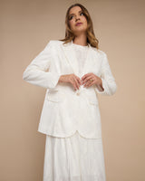 Blazer Alfaiataria Renda Off White