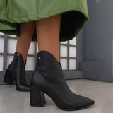 Bota Western Cano Curto Salto Bloco Preto