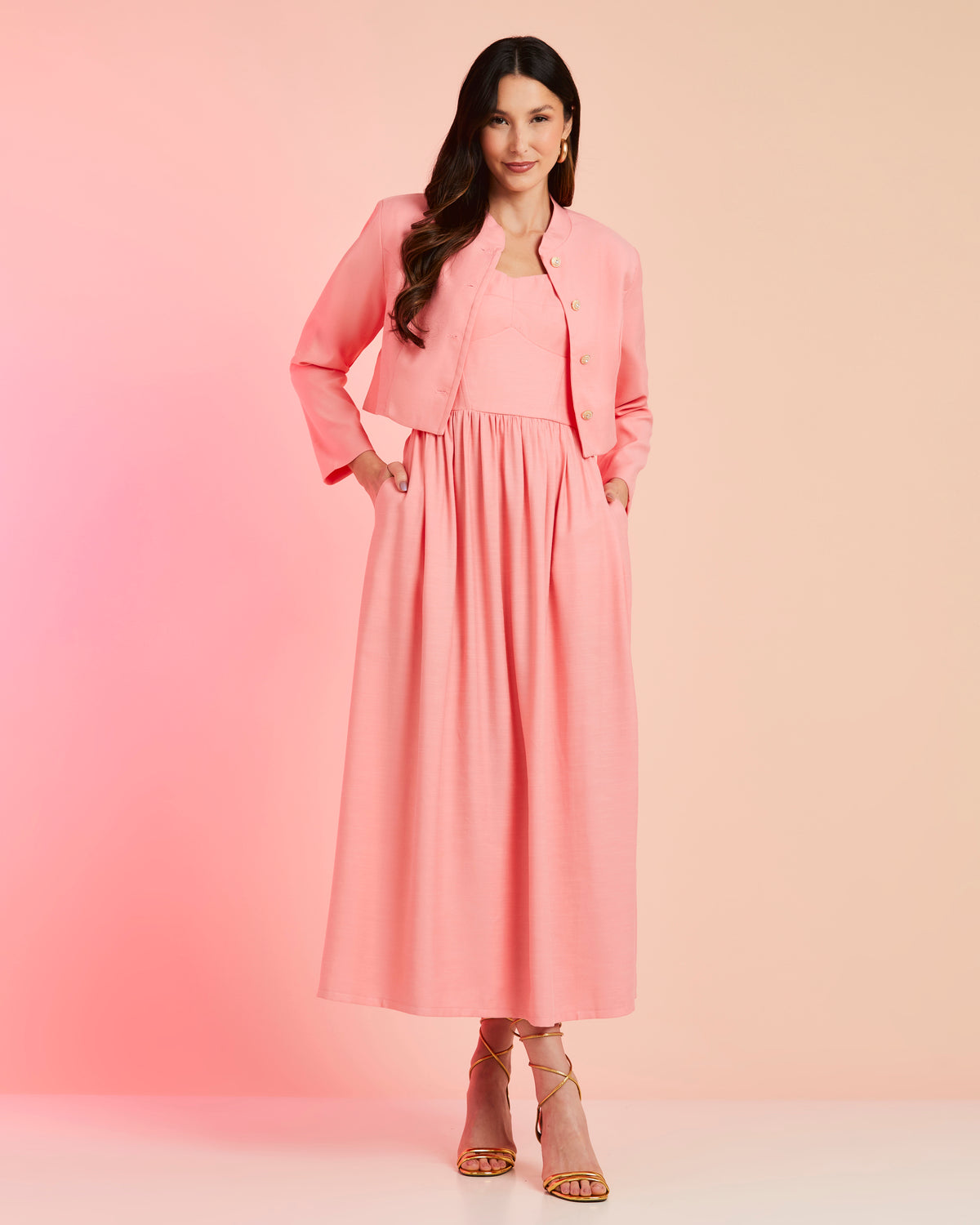 Casaqueto Gola Militar Rosa