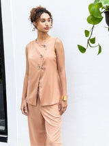 Calça Pantalona Alfaiatada Camel
