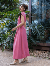 Vestido Longo Muscle Algodão Rosa