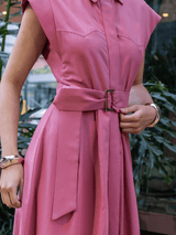 Vestido Longo Muscle Algodão Rosa