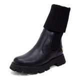 Bota Meia Coturno Cano Médio Tratorada  Preto