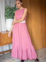 Vestido Longo Rami  Rose