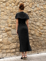 Vestido Longo Capa Preto