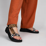 Sandália Feminina Papete Leopardo
