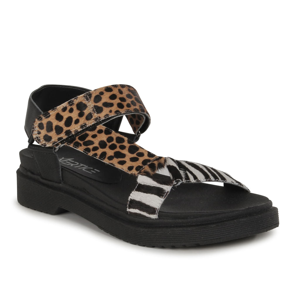 Sandália Feminina Papete Leopardo