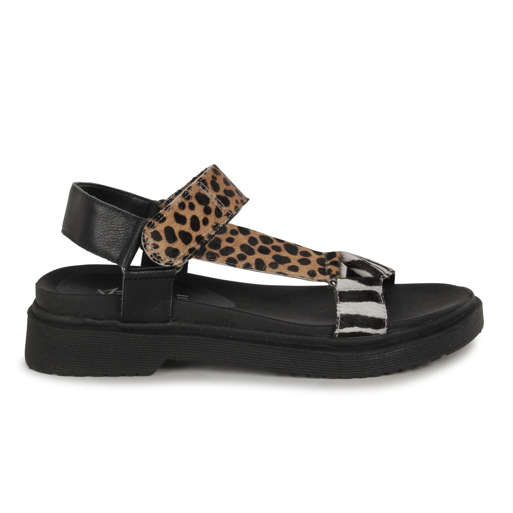 Sandália Feminina Papete Leopardo