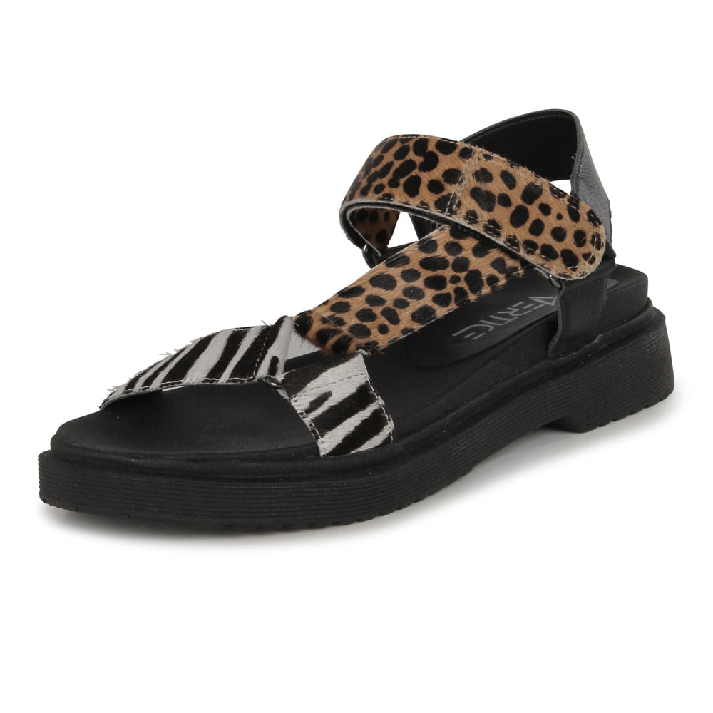 Sandália Feminina Papete Leopardo