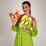 Chinelo Tira Lisa  Preto/lima