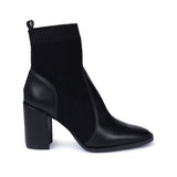 Bota Cano Médio Recorte Meia Salto Bloco Preto