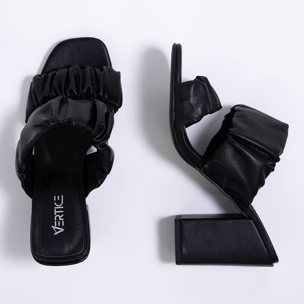 Mule Feminino Tira Soft Volume Salto Bloco