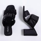 Mule Feminino Tira Soft Volume Salto Bloco