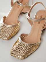 Sandália Slingback Tressê Ouro