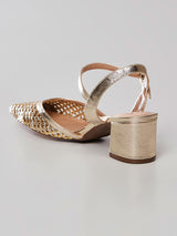 Sandália Slingback Tressê Ouro