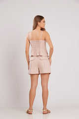 Conjunto  Short e Colete Rose