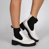 Bota Coturno Tratora Cano Médio  Offwhite
