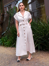 Vestido Longuete Alfaiataria Perola
