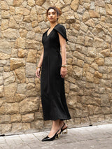 Vestido Longo Capa Preto