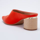 Mule Feminino Salto Grosso Bico Fino - Tangerina