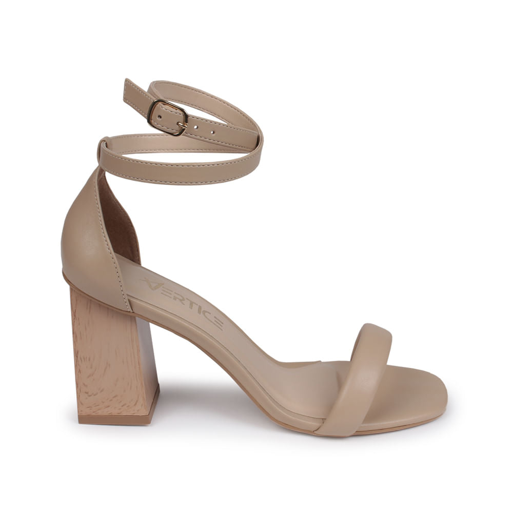 Sandália Feminina Salto Madeira com Fivela Bistro