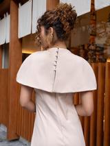 Vestido Longo Capa Nude