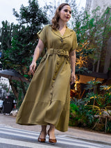 Vestido Longuete Alfaiataria Verde