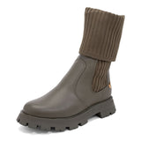 Bota Meia Coturno Cano Médio Tratorada  Verde