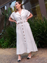 Vestido Longuete Alfaiataria Perola