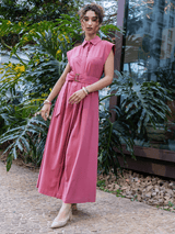 Vestido Longo Muscle Algodão Rosa