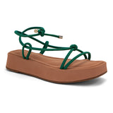 Sandália Feminina Plataforma Amarração  Salsa